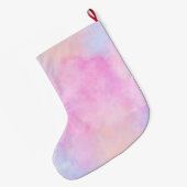 Rosa Wasserfarbe Lila Einhorn Großer Weihnachtsstrumpf (Rückseite (Hängend))