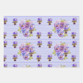 Rosa Wasserfarbe Lilac Rose Blume Bläserfarben Geschenkpapier Set (Vorderseite 2)