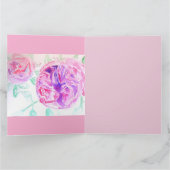Rosa Wasserfarbe Lilac Rose Blume Bläserfarben Karte (Innenseite)