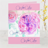 Rosa Wasserfarbe Lilac Rose Blume Bläserfarben Karte (Gelbe Blume)