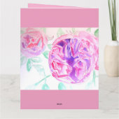 Rosa Wasserfarbe Lilac Rose Blume Bläserfarben Karte (Rückseite)