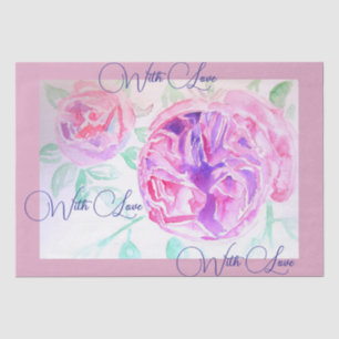 Rosa Wasserfarbe Lilac Rose Blume Bläserfarben Seidenpapier