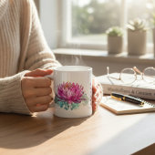 Rosa Wasserfarbe Lotus Blume mit Name Kaffeetasse