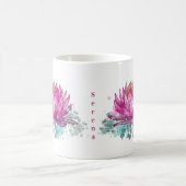 Rosa Wasserfarbe Lotus Blume mit Name Kaffeetasse (Mittel)