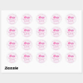 Rosa Wasserfarbe Macaron Mit Liebe Gebacken Runder Aufkleber (Blatt)