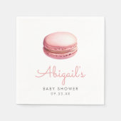 Rosa Wasserfarbe-Macarons Mädchen Baby Shower Serviette (Vorderseite)