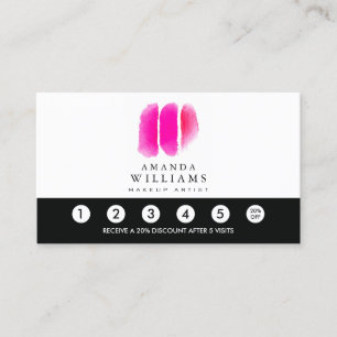 Rosa Wasserfarbe Makeup Artist Swatts Loyalität Treuekarte