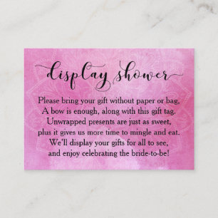 Rosa Wasserfarbe Mandala Display Brautparty Begleitkarte