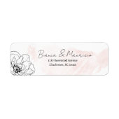 Rosa Wasserfarbe mit schwarzer floraler Rücksendea (Vorne)