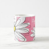 Rosa Wasserfarbe mit Whimsical Daisy Individuelle Kaffeetasse (Mittel)