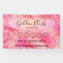 Rosa Wasserfarbe & Moderne Goldene Geometrische El