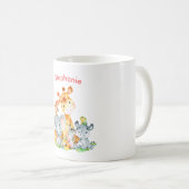 Rosa Wasserfarbe Niedlich Safari Jungle Animes Kaffeetasse (VorderseiteRechts)