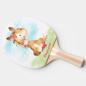 Rosa Wasserfarbe Niedlich Safari Jungle Animes Tischtennis Schläger (Seitenansicht)