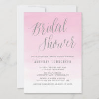 Rosa Wasserfarbe Ombre Bridal Dusche Einladung