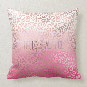 Rosa Wasserfarbe Ombre Leopard Drucken Personalisi Kissen