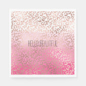 Rosa Wasserfarbe Ombre Leopard Personalisiert druc Serviette (Vorderseite)