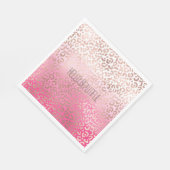 Rosa Wasserfarbe Ombre Leopard Personalisiert druc Serviette (Ecke)