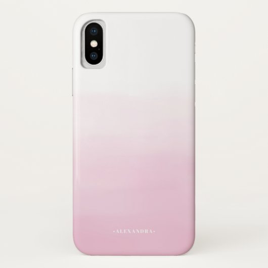 Rosa Wasserfarbe Ombre Personalisiert Case-Mate iPhone Hülle (Rückseite)