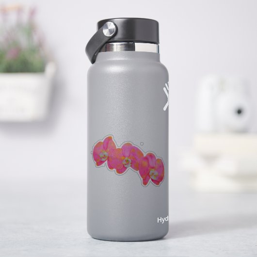 Rosa Wasserfarbe Orchideen Aufkleber (HydroFlask)