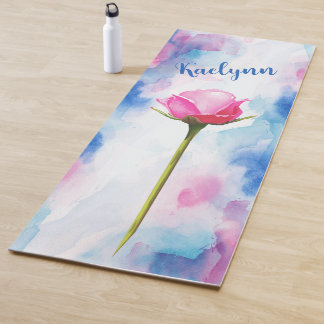 Rosa Wasserfarbe Personalisierte Yogmatte Yogamatte