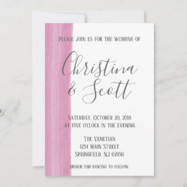 Rosa Wasserfarbe Pinselstrich Hochzeit Einladung