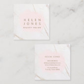 Rosa Wasserfarbe platsch auf Marmor Quadratische Visitenkarte (Vorne/Hinten)