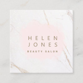Rosa Wasserfarbe platsch auf Marmor Quadratische Visitenkarte