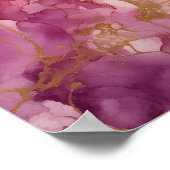 Rosa Wasserfarbe Poster (Ecke)