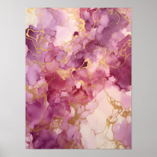 Rosa Wasserfarbe Poster