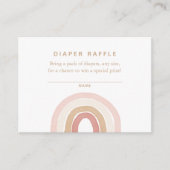 Rosa Wasserfarbe Regenbogen Windeln Raffel Begleitkarte (Vorderseite)