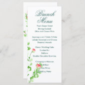 Rosa Wasserfarbe Rose Bouquet Menükarte (Vorne/Hinten)