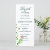 Rosa Wasserfarbe Rose Bouquet Menükarte (Stehend Vorderseite)