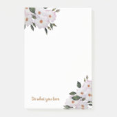 Rosa Wasserfarbe Rosen 'Ballerina' Kunst, Dichtung Post-it Klebezettel (Vorderseite)