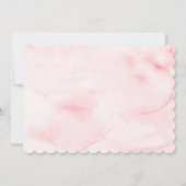 Rosa Wasserfarbe Rustikales Hochzeitsstich Save th Save The Date (Rückseite)