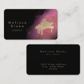 Rosa Wasserfarbe schwarz Visitenkarte (Vorne/Hinten)