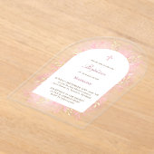 Rosa Wasserfarbe Taufe Acryleinladungen (Ablage )