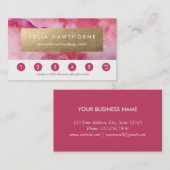 Rosa Wasserfarbe und goldene Imitate Fossil Treuekarte (Vorne/Hinten)