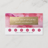 Rosa Wasserfarbe und goldene Imitate Fossil Treuekarte (Vorderseite)