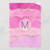 Rosa Wasserfarbe und Goldmedaille Menükarte (Rückseite)