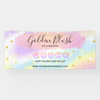 Rosa Wasserfarbe und moderne goldene geometrische  Banner