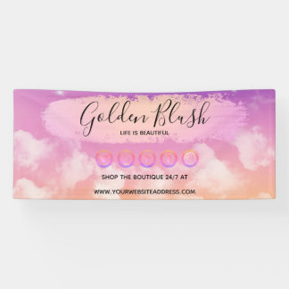 Rosa Wasserfarbe und moderne goldene geometrische  Banner