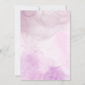 Rosa Wasserfarbe unter der Kinderdusche des Meeres Einladung (Rückseite)