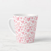Rosa Wasserfarbe Valentinsherzen Milchtasse (Linke Ecke)