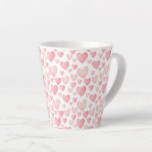 Rosa Wasserfarbe Valentinsherzen Milchtasse (Rechte Ecke)