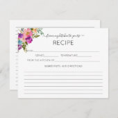 Rosa Wasserfarbe Von meiner Küche zu deinem Rezept Begleitkarte (Vorne/Hinten)