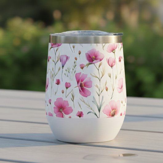 Rosa Wasserfarbe Wildblume 