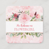 Rosa Wasserfarbe wirst du mein Blumenmädchen sein Begleitkarte (Vorderseite)