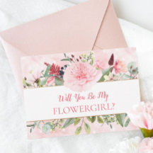 Rosa Wasserfarbe wirst du mein Blumenmädchen sein