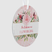 Rosa Wasserfarbe wirst du mein Blumenmädchen sein Ornament (Vorderseite)