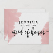 Rosa Wasserfarbe wirst du meine Trauzeugin sein Einladung (Vorne/Hinten)